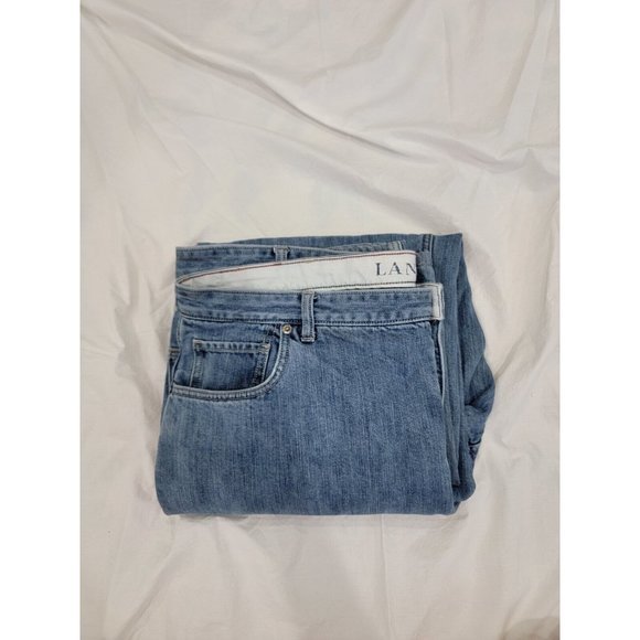 L.L. Bean Size 40 Lined Jeans Insulated Relaxed Fit Slightly Tapered Leg Cotton - Picture 2 of 12